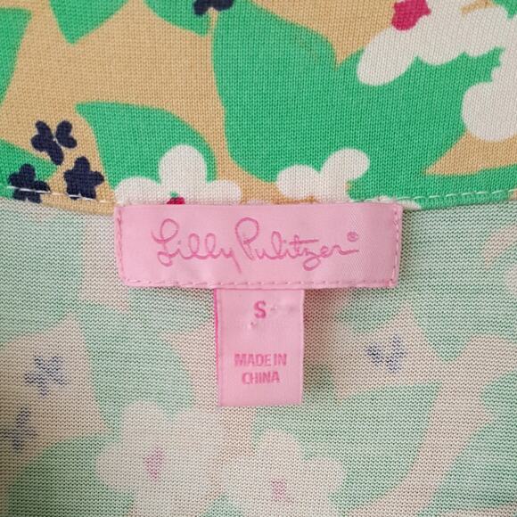 Lilly Pulitzer Silk Jersey Green Floral Midi Dress - Picture 4 of 8